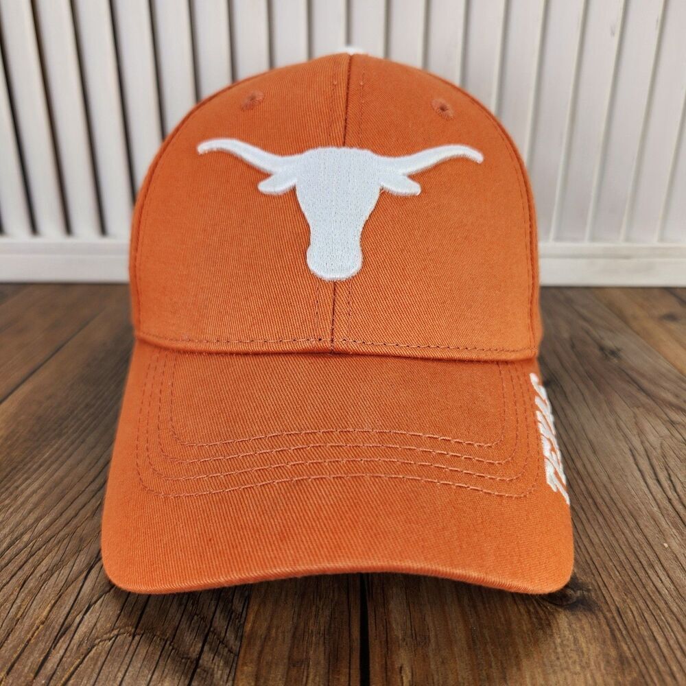 Texas Longhorns Strapback Hat Cap Burnt Orange Longhorn Headwear College Hook Em - Picture 2 of 10